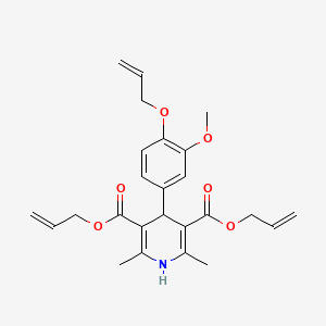 molecular formula C25H29NO6 B3963593 diallyl 4-[4-(allyloxy)-3-methoxyphenyl]-2,6-dimethyl-1,4-dihydro-3,5-pyridinedicarboxylate 