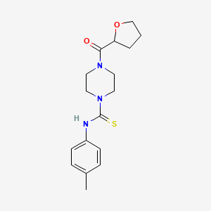 molecular formula C17H23N3O2S B3963623 N-(4-methylphenyl)-4-(tetrahydrofuran-2-ylcarbonyl)piperazine-1-carbothioamide 