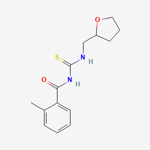 molecular formula C14H18N2O2S B3963650 2-methyl-N-{[(tetrahydro-2-furanylmethyl)amino]carbonothioyl}benzamide 