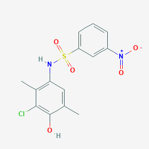 molecular formula C14H13ClN2O5S B3963685 N-(3-chloro-4-hydroxy-2,5-dimethylphenyl)-3-nitrobenzenesulfonamide 