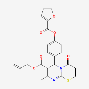 molecular formula C23H20N2O6S B3963735 allyl 6-[4-(2-furoyloxy)phenyl]-8-methyl-4-oxo-3,4-dihydro-2H,6H-pyrimido[2,1-b][1,3]thiazine-7-carboxylate 