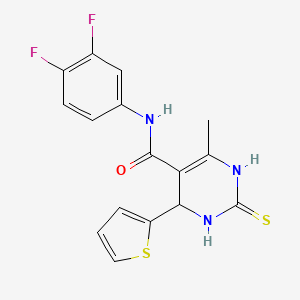 molecular formula C16H13F2N3OS2 B3963744 N-(3,4-difluorophenyl)-6-methyl-4-(2-thienyl)-2-thioxo-1,2,3,4-tetrahydro-5-pyrimidinecarboxamide 