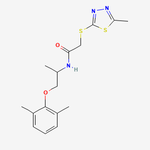 molecular formula C16H21N3O2S2 B3963792 N-[2-(2,6-dimethylphenoxy)-1-methylethyl]-2-[(5-methyl-1,3,4-thiadiazol-2-yl)thio]acetamide 