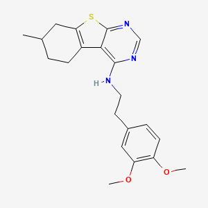 molecular formula C21H25N3O2S B3963823 N-(3,4-DIMETHOXYPHENETHYL)-N-(7-METHYL-5,6,7,8-TETRAHYDRO[1]BENZOTHIENO[2,3-D]PYRIMIDIN-4-YL)AMINE 