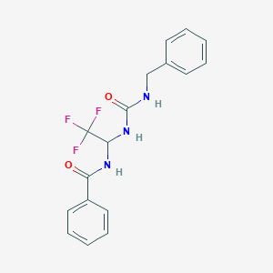 molecular formula C17H16F3N3O2 B396389 N-[1-(benzylcarbamoylamino)-2,2,2-trifluoroethyl]benzamide 
