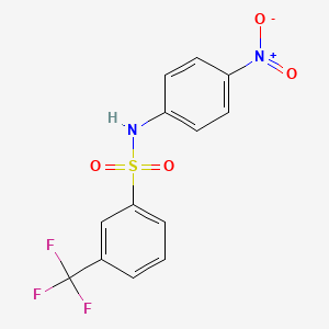 molecular formula C13H9F3N2O4S B3963890 N-(4-nitrophenyl)-3-(trifluoromethyl)benzenesulfonamide 