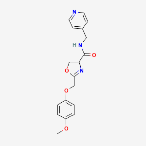 molecular formula C18H17N3O4 B3963928 2-[(4-methoxyphenoxy)methyl]-N-(4-pyridinylmethyl)-1,3-oxazole-4-carboxamide 