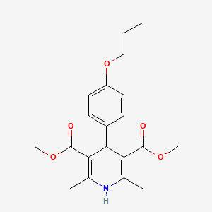 molecular formula C20H25NO5 B3963963 Dimethyl 2,6-dimethyl-4-(4-propoxyphenyl)-1,4-dihydropyridine-3,5-dicarboxylate 