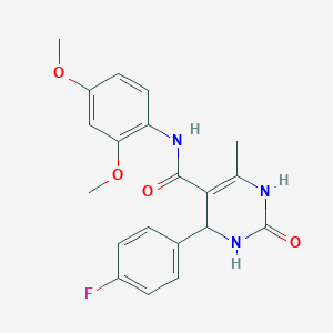 molecular formula C20H20FN3O4 B3964101 N-(2,4-dimethoxyphenyl)-4-(4-fluorophenyl)-6-methyl-2-oxo-1,2,3,4-tetrahydropyrimidine-5-carboxamide 