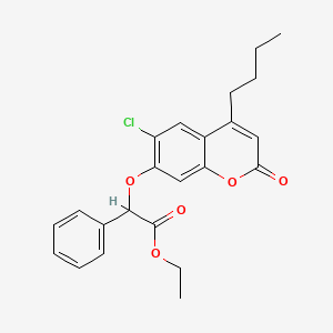 molecular formula C23H23ClO5 B3964131 ETHYL 2-[(4-BUTYL-6-CHLORO-2-OXO-2H-CHROMEN-7-YL)OXY]-2-PHENYLACETATE 