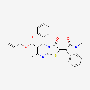 molecular formula C26H21N3O4S B3964174 allyl 7-methyl-2-(1-methyl-2-oxo-1,2-dihydro-3H-indol-3-ylidene)-3-oxo-5-phenyl-2,3-dihydro-5H-[1,3]thiazolo[3,2-a]pyrimidine-6-carboxylate 
