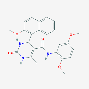 molecular formula C25H25N3O5 B3964331 N-(2,5-dimethoxyphenyl)-4-(2-methoxynaphthalen-1-yl)-6-methyl-2-oxo-3,4-dihydro-1H-pyrimidine-5-carboxamide 