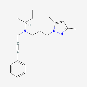molecular formula C21H29N3 B3964343 N-(sec-butyl)-N-[3-(3,5-dimethyl-1H-pyrazol-1-yl)propyl]-3-phenylprop-2-yn-1-amine 