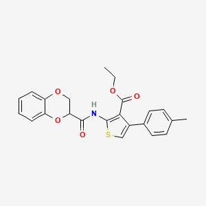 molecular formula C23H21NO5S B3964365 ethyl 2-[(2,3-dihydro-1,4-benzodioxin-2-ylcarbonyl)amino]-4-(4-methylphenyl)-3-thiophenecarboxylate 