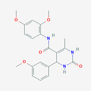 molecular formula C21H23N3O5 B3964373 N-(2,4-dimethoxyphenyl)-4-(3-methoxyphenyl)-6-methyl-2-oxo-1,2,3,4-tetrahydropyrimidine-5-carboxamide 