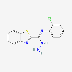 molecular formula C14H11ClN4S B3964443 N-amino-N'-(2-chlorophenyl)-1,3-benzothiazole-2-carboximidamide 
