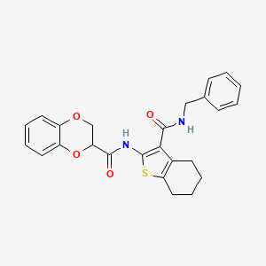 molecular formula C25H24N2O4S B3964444 N-[3-(benzylcarbamoyl)-4,5,6,7-tetrahydro-1-benzothiophen-2-yl]-2,3-dihydro-1,4-benzodioxine-2-carboxamide 