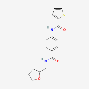 molecular formula C17H18N2O3S B3964457 N-[4-(oxolan-2-ylmethylcarbamoyl)phenyl]thiophene-2-carboxamide 