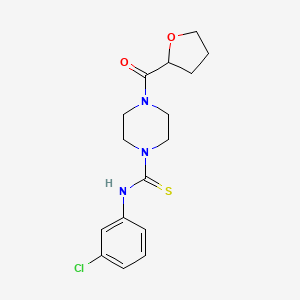 molecular formula C16H20ClN3O2S B3964479 N-(3-chlorophenyl)-4-(tetrahydrofuran-2-ylcarbonyl)piperazine-1-carbothioamide 