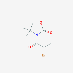 molecular formula C8H12BrNO3 B039645 3-(2-Bromopropanoyl)-4,4-dimethyl-1,3-oxazolidin-2-one CAS No. 114341-88-7