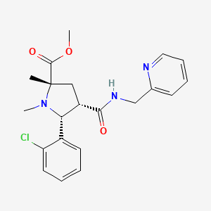 molecular formula C21H24ClN3O3 B3964503 methyl (2S,4S,5R)-5-(2-chlorophenyl)-1,2-dimethyl-4-(pyridin-2-ylmethylcarbamoyl)pyrrolidine-2-carboxylate 