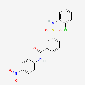 molecular formula C19H14ClN3O5S B3964561 3-[(2-chlorophenyl)sulfamoyl]-N-(4-nitrophenyl)benzamide 