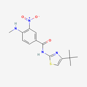 molecular formula C15H18N4O3S B3964571 N-(4-tert-butyl-1,3-thiazol-2-yl)-4-(methylamino)-3-nitrobenzamide 