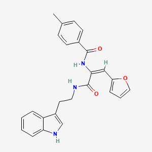 molecular formula C25H23N3O3 B3964590 N-[2-(2-furyl)-1-({[2-(1H-indol-3-yl)ethyl]amino}carbonyl)vinyl]-4-methylbenzamide 