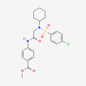 molecular formula C22H25ClN2O5S B3964626 methyl 4-({N-[(4-chlorophenyl)sulfonyl]-N-cyclohexylglycyl}amino)benzoate 