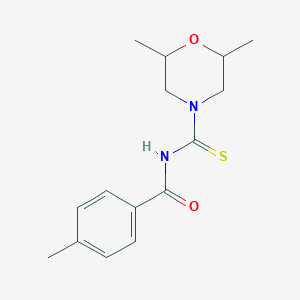 molecular formula C15H20N2O2S B3964722 N-(2,6-dimethylmorpholine-4-carbothioyl)-4-methylbenzamide 