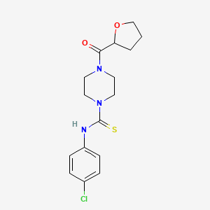 molecular formula C16H20ClN3O2S B3964728 N-(4-chlorophenyl)-4-(tetrahydrofuran-2-ylcarbonyl)piperazine-1-carbothioamide 