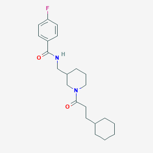 molecular formula C22H31FN2O2 B3964777 N-{[1-(3-cyclohexylpropanoyl)-3-piperidinyl]methyl}-4-fluorobenzamide 