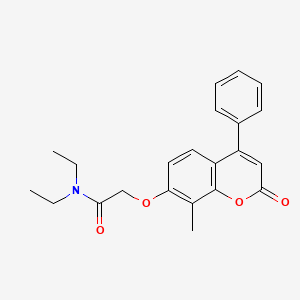 molecular formula C22H23NO4 B3964781 N,N-diethyl-2-[(8-methyl-2-oxo-4-phenyl-2H-chromen-7-yl)oxy]acetamide 
