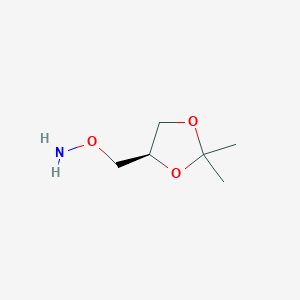molecular formula C6H13NO3 B039648 (R)-O-((2,2-Dimethyl-1,3-dioxolan-4-yl)methyl)hydroxylamine CAS No. 114778-50-6