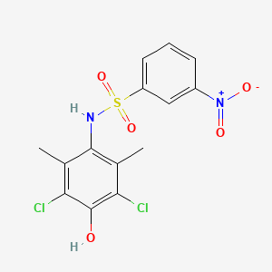 molecular formula C14H12Cl2N2O5S B3964810 N-(3,5-dichloro-4-hydroxy-2,6-dimethylphenyl)-3-nitrobenzenesulfonamide 