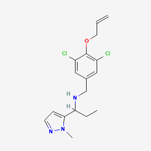 molecular formula C17H21Cl2N3O B3964832 N-[4-(allyloxy)-3,5-dichlorobenzyl]-1-(1-methyl-1H-pyrazol-5-yl)propan-1-amine 