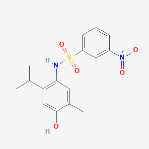 molecular formula C16H18N2O5S B3964891 N-(4-hydroxy-5-methyl-2-propan-2-ylphenyl)-3-nitrobenzenesulfonamide 