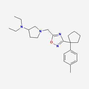 molecular formula C23H34N4O B3964987 N,N-diethyl-1-({3-[1-(4-methylphenyl)cyclopentyl]-1,2,4-oxadiazol-5-yl}methyl)-3-pyrrolidinamine 
