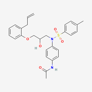 molecular formula C27H30N2O5S B3965015 N-[4-[[2-hydroxy-3-(2-prop-2-enylphenoxy)propyl]-(4-methylphenyl)sulfonylamino]phenyl]acetamide 