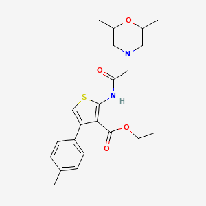 molecular formula C22H28N2O4S B3965016 Ethyl 2-[[2-(2,6-dimethylmorpholin-4-yl)acetyl]amino]-4-(4-methylphenyl)thiophene-3-carboxylate 