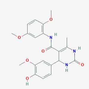 molecular formula C21H23N3O6 B3965024 N-(2,5-dimethoxyphenyl)-4-(4-hydroxy-3-methoxyphenyl)-6-methyl-2-oxo-1,2,3,4-tetrahydro-5-pyrimidinecarboxamide 
