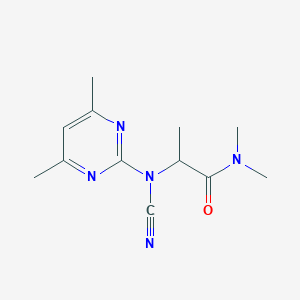 molecular formula C12H17N5O B3965040 N~2~-cyano-N~2~-(4,6-dimethylpyrimidin-2-yl)-N,N-dimethylalaninamide 