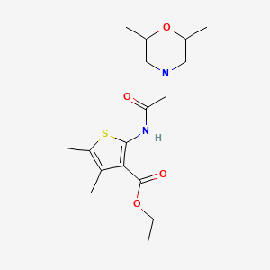 molecular formula C17H26N2O4S B3965048 ethyl 2-{[(2,6-dimethyl-4-morpholinyl)acetyl]amino}-4,5-dimethyl-3-thiophenecarboxylate 