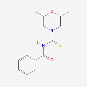 molecular formula C15H20N2O2S B3965128 N-(2,6-dimethylmorpholine-4-carbothioyl)-2-methylbenzamide 