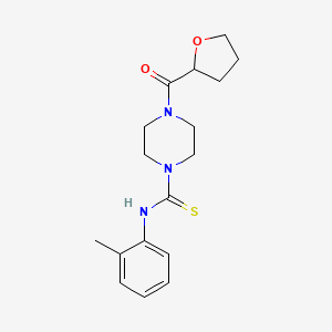molecular formula C17H23N3O2S B3965165 N-(2-methylphenyl)-4-(tetrahydrofuran-2-ylcarbonyl)piperazine-1-carbothioamide 