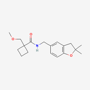 molecular formula C18H25NO3 B3965193 N-[(2,2-dimethyl-2,3-dihydro-1-benzofuran-5-yl)methyl]-1-(methoxymethyl)cyclobutanecarboxamide 