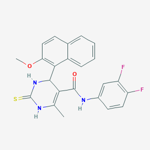 molecular formula C23H19F2N3O2S B3965242 N-(3,4-difluorophenyl)-4-(2-methoxynaphthalen-1-yl)-6-methyl-2-sulfanylidene-3,4-dihydro-1H-pyrimidine-5-carboxamide 