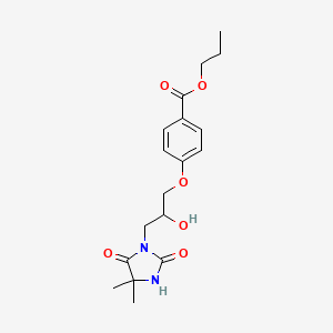 molecular formula C18H24N2O6 B3965250 propyl 4-[3-(4,4-dimethyl-2,5-dioxo-1-imidazolidinyl)-2-hydroxypropoxy]benzoate 