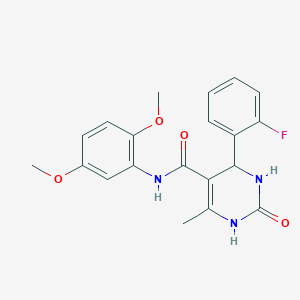 molecular formula C20H20FN3O4 B3965323 N-(2,5-dimethoxyphenyl)-4-(2-fluorophenyl)-6-methyl-2-oxo-1,2,3,4-tetrahydro-5-pyrimidinecarboxamide 
