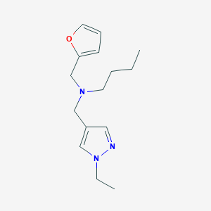 molecular formula C15H23N3O B3965414 N-[(1-ethyl-1H-pyrazol-4-yl)methyl]-N-(2-furylmethyl)butan-1-amine 